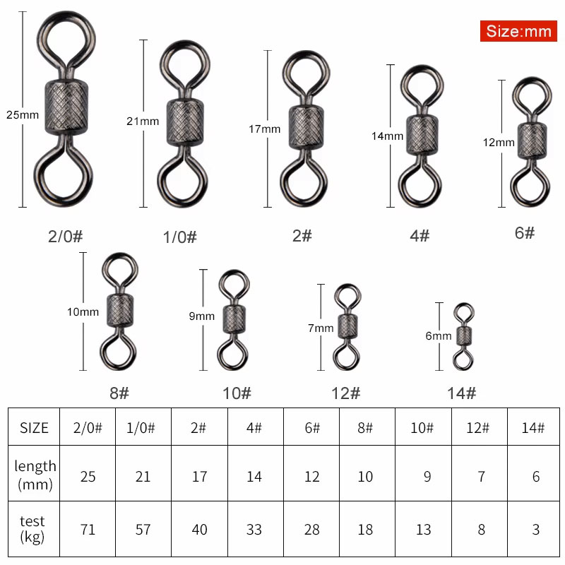 100pcs/box Fishing Swivel 1#-1 - Fishing Rod Case review and price
