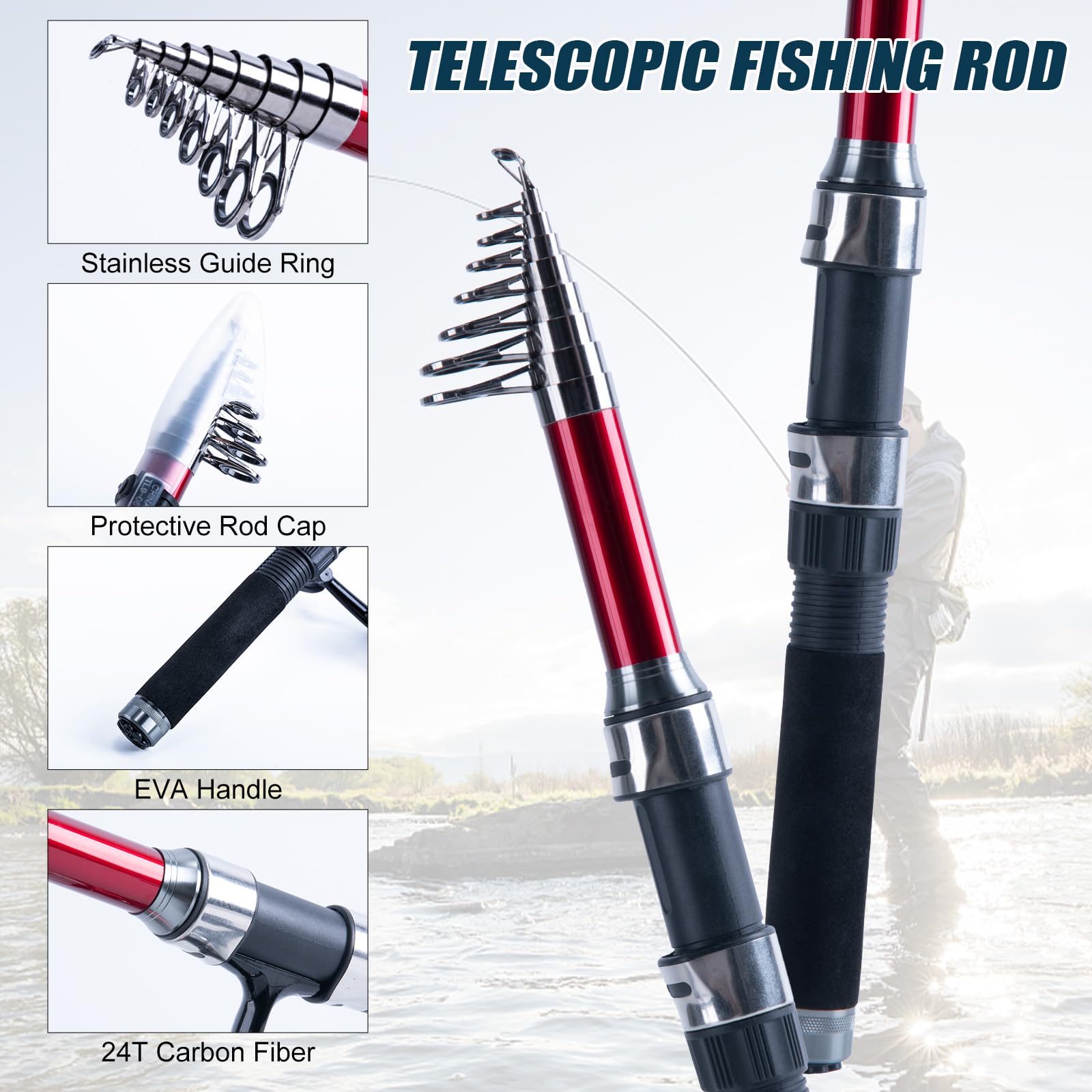 Goture 2Pcs Fishing Rod and 2P - Fishing Rod Spinning review and price